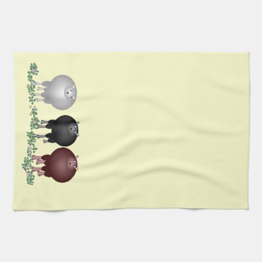 Drie schapenhanddoeken theedoek (Horizontaal)