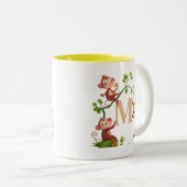 Drie Schattige Apen en Monogram Mok (Voorkant rechts)