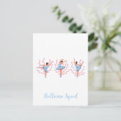 Drie Schattige Ballerina's  Briefkaart (Staand voorkant)