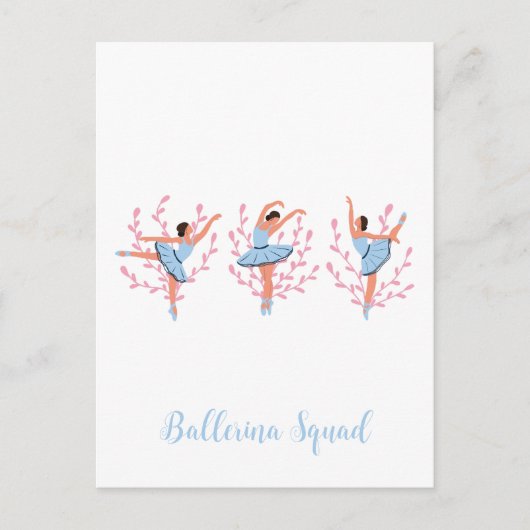 Drie Schattige Ballerina's  Briefkaart (Voorkant)