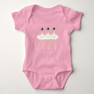 Drie schattige ballerina's , witte jurken ansicht romper