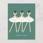 Drie schattige ballerina's , witte jurken briefkaart (Voorkant)