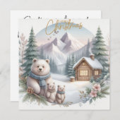 Drie schattige beren in de Noordse natuur Feestdagenkaart (Voorkant / Achterkant)