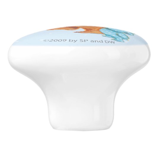 Drie Schattige Beren vrienden Keramische Knop (Zijkant)