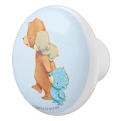 Drie Schattige Beren vrienden Keramische Knop (Rechts)