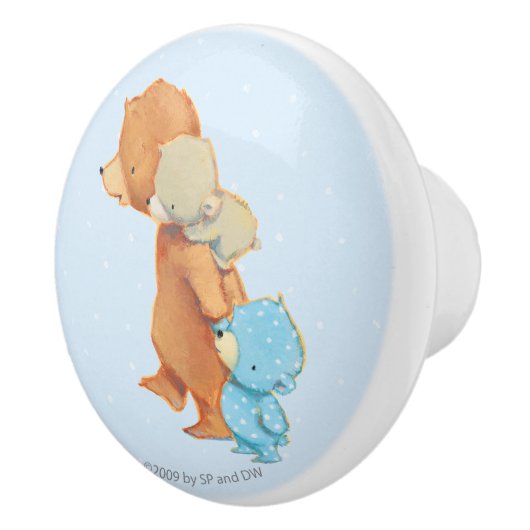 Drie Schattige Beren vrienden Keramische Knop (Rechts)