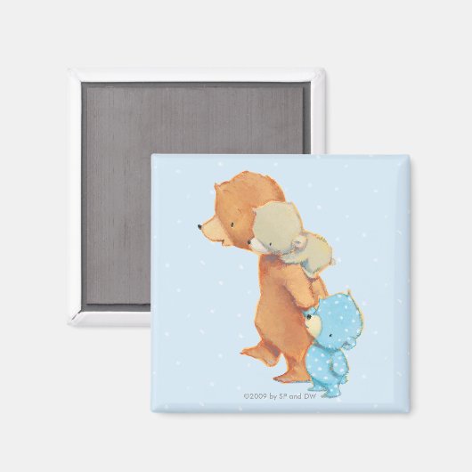 Drie Schattige Beren vrienden Magneet (Voorkant / Achterkant)