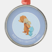 Drie Schattige Beren vrienden Metalen Ornament (Voorkant)