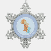 Drie Schattige Beren vrienden Tin Sneeuwvlok Ornament (Voorkant)