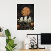 Drie Schattige Geesten In Het Bos – Pompoen Manesc Poster (Thuiskantoor)