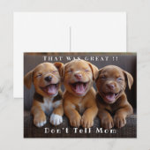 Drie schattige grappige lachende puppy's briefkaart (Voorkant / Achterkant)