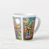 Drie schattige Halloween heksen van Molly Harrison Latte Mok (Rechterhoek)