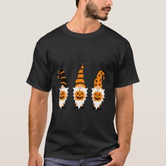 Drie schattige Halloween-kabouters Unieke herfstpo T-shirt