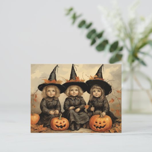 Drie Schattige  heksen Briefkaart (Staand voorkant)