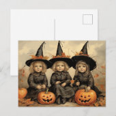 Drie Schattige  heksen Briefkaart (Voorkant / Achterkant)