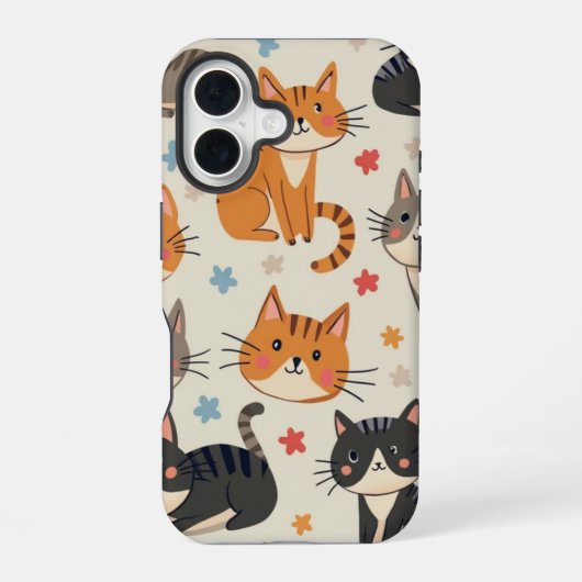 Drie schattige kattentelefoonhoesjes iPhone 16 hoesje (Achterkant)