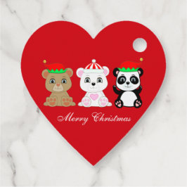 Drie schattige Kerstberen Bedankjes Labels