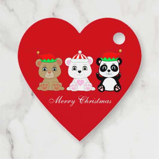 Drie schattige Kerstberen Bedankjes Labels (Achterkant)
