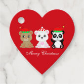 Drie schattige Kerstberen Bedankjes Labels (Voorkant)