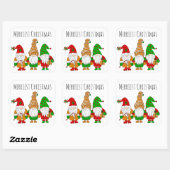 Drie schattige kerstcadeautjes voor het liefste ke vierkante sticker (Vel)
