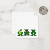Drie schattige kikkers - Flat Note Card Notitiekaartje (Voorkant / Achterkant in situ)