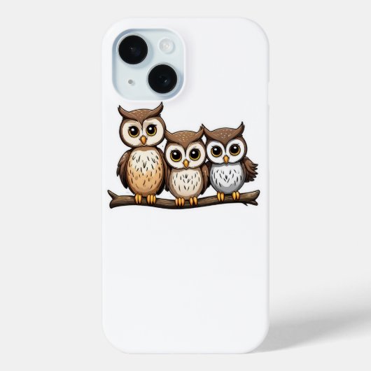 Drie Schattige Kleine Uil Case-Mate iPhone Case (Achterkant)