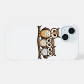 Drie Schattige Kleine Uil iPhone 15 Case (Achterkant horizontaal)