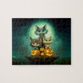 Drie schattige kleine wolf welpen vieren Hallow Legpuzzel