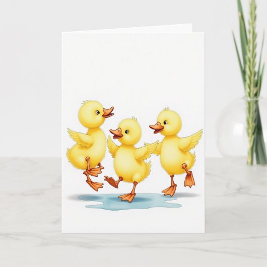 Drie Schattige Kuikens Splash Kaart (Voorkant)