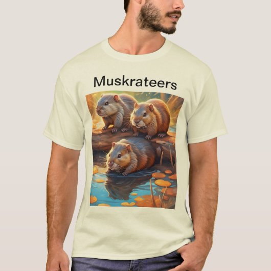 Drie schattige muskusratten vormen het Muskrateers T-shirt (Voorkant)
