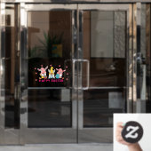 Drie Schattige Paashaas Kabouter met Konijnenoren Raamsticker (Kantoordeur)