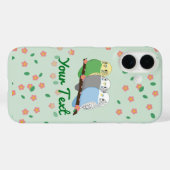 Drie Schattige Parkieten Bloesem Kersenbloesem Case-Mate iPhone Case (Achterkant (horizontaal))