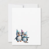 Drie schattige pinguïns feestdagenkaart (Achterkant)