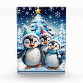 Drie schattige pinguïns fotoblokken