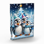 Drie schattige pinguïns fotoblokken (Links)