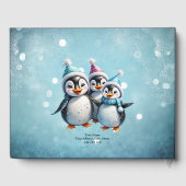 Drie schattige pinguïns gastenboek (Achterkant)