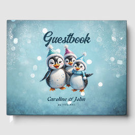 Drie schattige pinguïns gastenboek