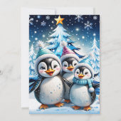 Drie schattige pinguïns kaart (Achterkant)