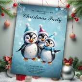 Drie schattige pinguïns kaart