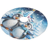 Drie schattige pinguïns kerstboom rok (Gekanteld)