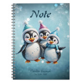 Drie schattige pinguïns notitieboek (Voorkant)
