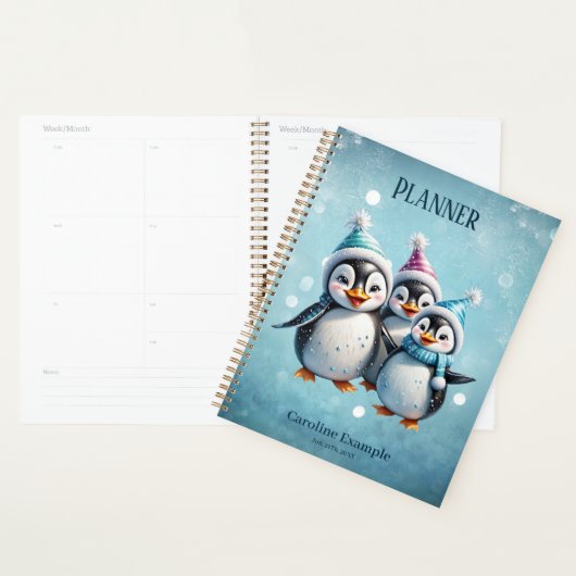 Drie schattige pinguïns planner (Display)