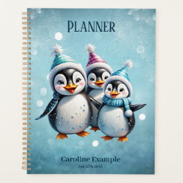 Drie schattige pinguïns planner