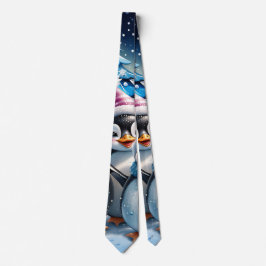 Drie schattige pinguïns stropdas