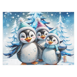Drie schattige pinguïns tafelkleed
