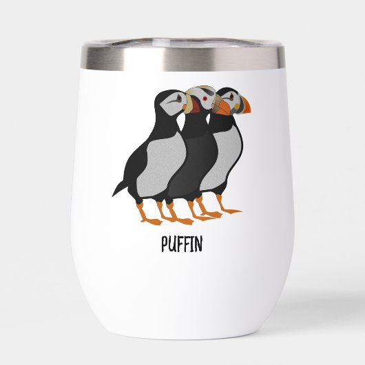 Drie Schattige Puffin Permanent Cartoon (Achterkant)