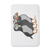 Drie Schattige Puffin Permanent Cartoon Badmat (Voorkant Verticaal)