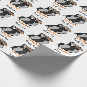 Drie Schattige Puffin Permanent Cartoon Cadeaupapier (Hoek)