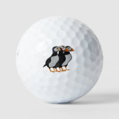 Drie Schattige Puffin Permanent Cartoon Golfballen (Voorkant)