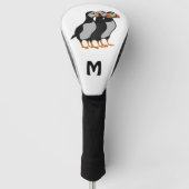 Drie Schattige Puffin Permanent Cartoon Golfheadcover (Voorkant)